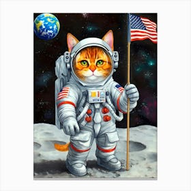 Cat On The Moon Canvas Print