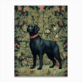 William Morris Style Christmas Dog 2 Canvas Print