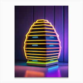 Beehive with neon lights 3 Canvas Print