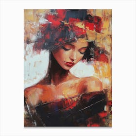 Woman In Red Hat Canvas Print