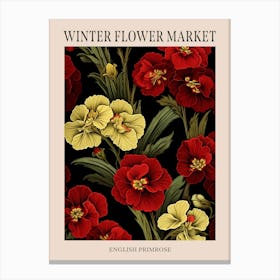 English Primrose 2 Winter Flower Market Poster Canvas Print