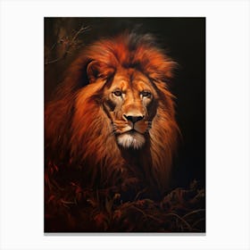 Lion Art Painting Tonalism Style 3 Canvas Print