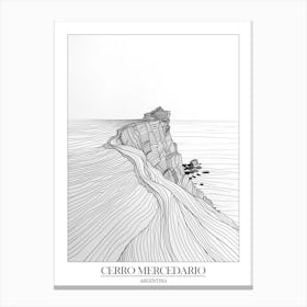 Cerro Mercedario Argentina Line Drawing 2 Poster Canvas Print