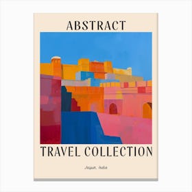 Abstract Travel Collection Poster Jaipur India 4 Canvas Print