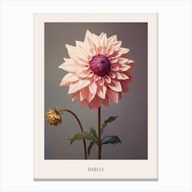 Floral Illustration Dahlia 1 Poster Canvas Print