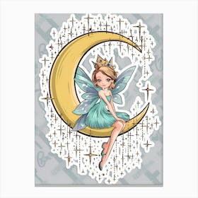 Fairy On The Crescent Canvas Print