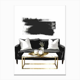 Black And Gold Living Room 4 Canvas Print