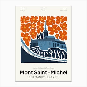 Mont Saint Michael France Travel Matisse Style Canvas Print