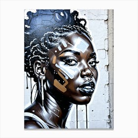 Graffiti Mural Of Beautiful Black Woman 351 Canvas Print