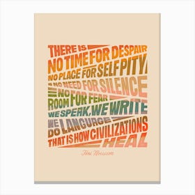 Toni Morrison Healing Quote Canvas Print