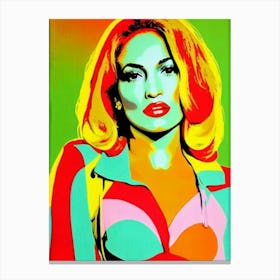 Jennifer Lopez 2 Colourful Pop Art Canvas Print