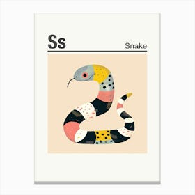 Animals Alphabet Snake 2 Canvas Print