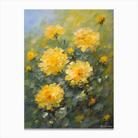 Impressionist Yellow Flowers Canvas Print