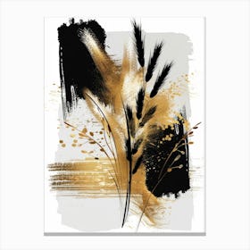 Gold And Black Abstract Painting 9 Canvas Print