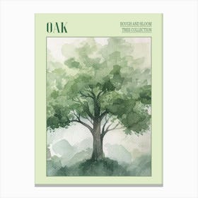 Oak Tree Atmospheric Watercolour Painting 2 Poster Canvas Print