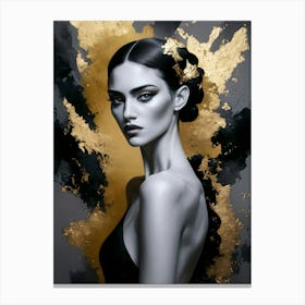 Gold And Black 2 Canvas Print