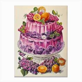 Purple Jelly Vintage Cookbook Inspired 3 Canvas Print