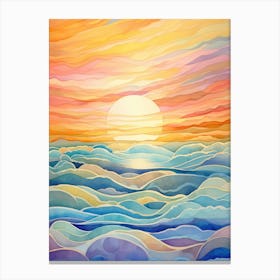 Sunset Over The Ocean 20 Canvas Print