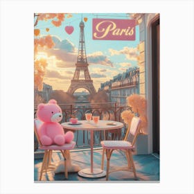 Paris - Eiffel Tower Travel Poster Canvas Print