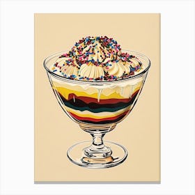 Retro Trifle Minimalist Illustration Canvas Print