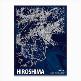 Hiroshima Crocus Marble Map Canvas Print