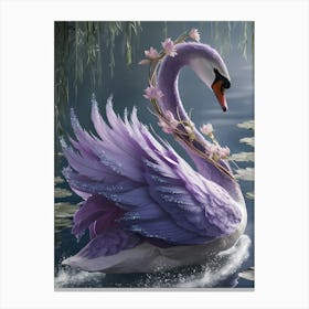 Purple Swan Canvas Print