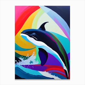Orca Whale Brushstroke Painting Canvas Print