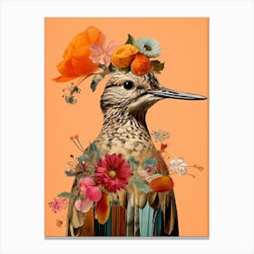 Bird With A Flower Crown Dunlin 2 Canvas Print