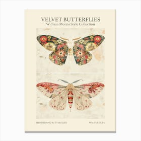 Velvet Butterflies Collection Shimmering Butterflies William Morris Style 5 Canvas Print