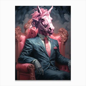 Unicorn In A Suit Canvas Print