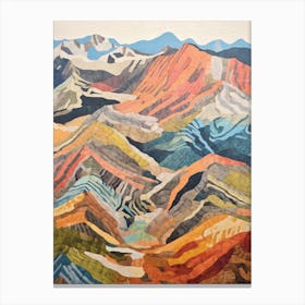 Ben Lawers Scotland Colourful Mountain Illustration Canvas Print