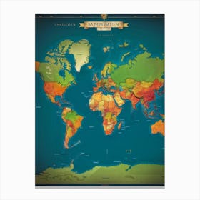 An Intricately Laid Out Vector Map Showcasing The American Commonwealth States Highlighting The Geo (4) Canvas Print