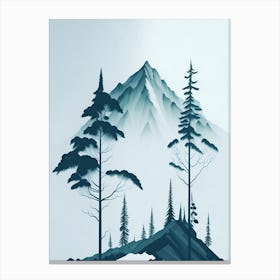 Mountain And Forest In Minimalist Watercolor Vertical Composition 227 Canvas Print