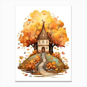 Cute Autumn Fall Scene 58 Canvas Print