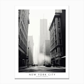 Poster Of New York City, Black And White Analogue Photograph 1 Canvas Print