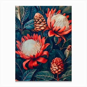 William Morris Inspired Flower Pattern 5 Canvas Print