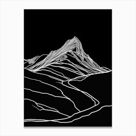 Beinn Ghlas Mountain Line Drawing 2 Canvas Print