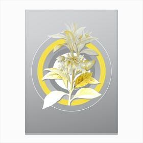 Botanical Chinese New Year Flower in Yellow and Gray Gradient n.138 Canvas Print
