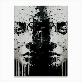 Fragmented Face Dark Abstract Expression Canvas Print