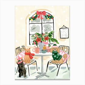 Christmas Cafe Canvas Print