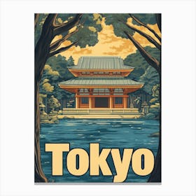 Aihrgdesign A Retro Travel Poster For Tokyo 3 Canvas Print