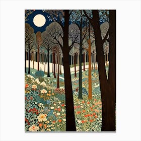 William Morris Moonlight In The Woods 13 Canvas Print