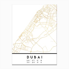 Dubai UAE City Street Map Canvas Print