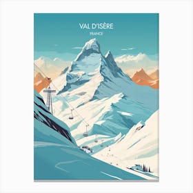 Poster Of Val D Isere   France, Ski Resort Illustration 3 Canvas Print