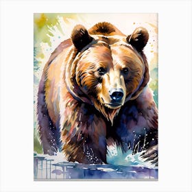 Grizzly Bear Painting Canvas Print