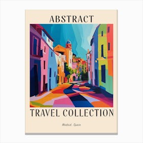 Abstract Travel Collection Poster Madrid Spain 2 Canvas Print
