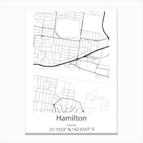 Hamilton Township,Canada Minimalist Map Canvas Print