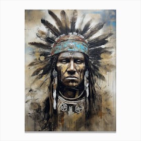Indian Chief, Native american art Canvas Print