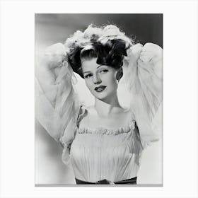 Rita Hayworth Lifting Hair Canvas Print