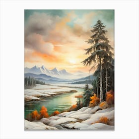 Winter Landscape Painting 24 Canvas Print